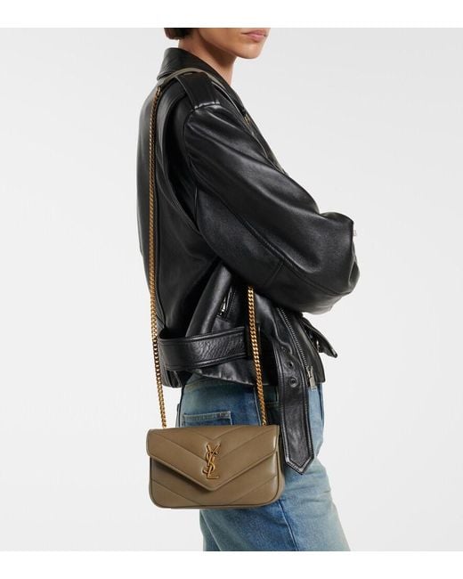 Borsa A Spalla Loulou Mini di Saint Laurent in Green