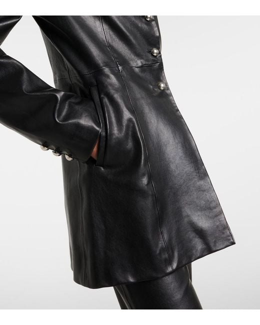 Nour Hammour Black Parlor Leather Jacket