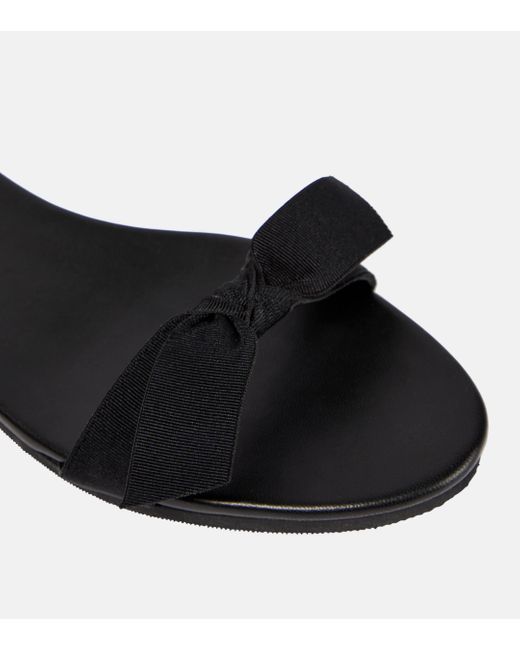 The Row Black Bow Leather Slingback Sandals