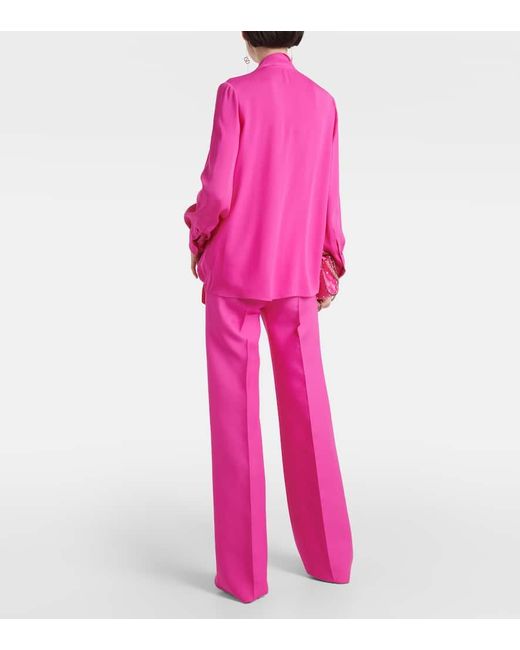 Valentino Pink Bluse aus Seiden-Georgette