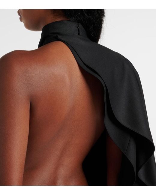 Alaïa Black Open-Back Wool Grain De Poudre Jumpsuit