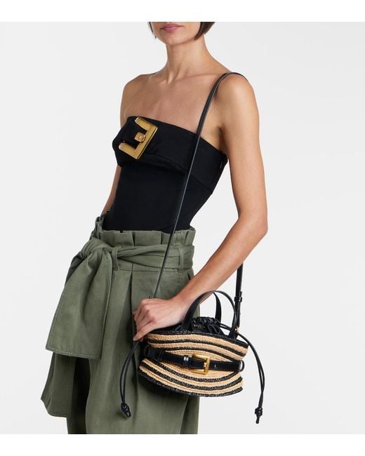 Borsa A Mano A Righe di Balmain in Black