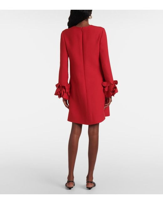 Valentino Red Crepe Couture Ruffled Minidress