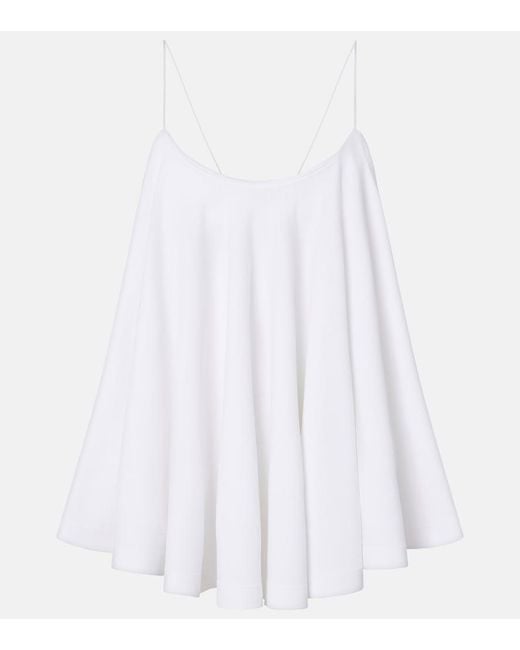 Jacquemus White Voile Open-Back Jersey Top