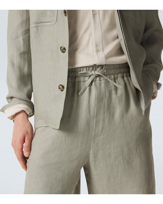 Lardini Gray Linen Shorts for men