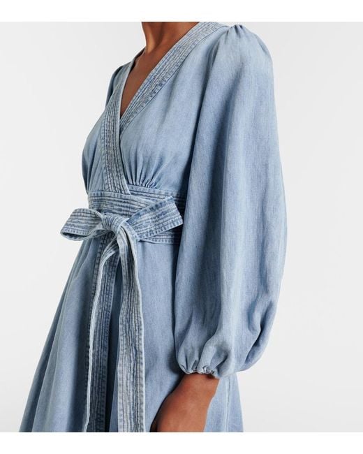 Zimmermann Blue Indra Denim Wrap Dress