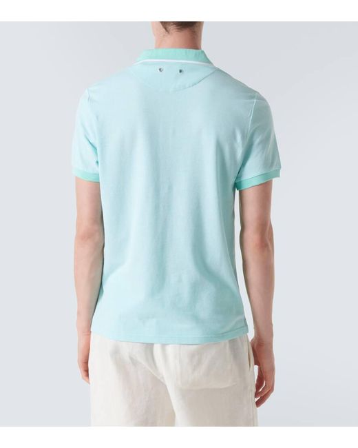 Vilebrequin Blue Palatin Cotton Pique Polo Shirt for men