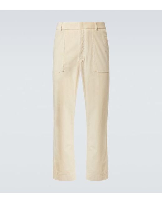 Brioni Gerade Hose Aus Cord in Natural für Herren