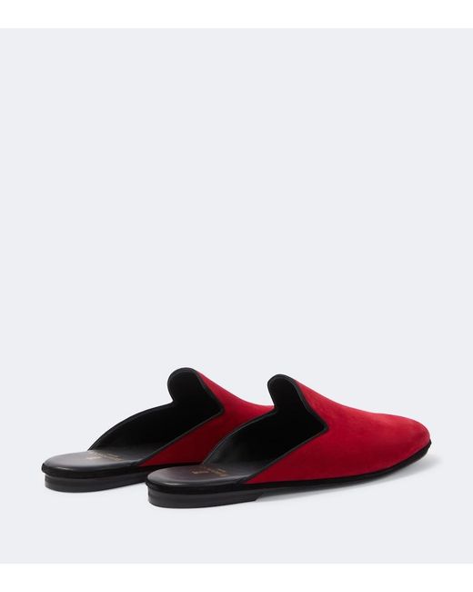 Rubinacci Red Suede Slippers for men