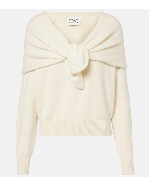 TOVE Natural Malia Layered Cashmere Sweater