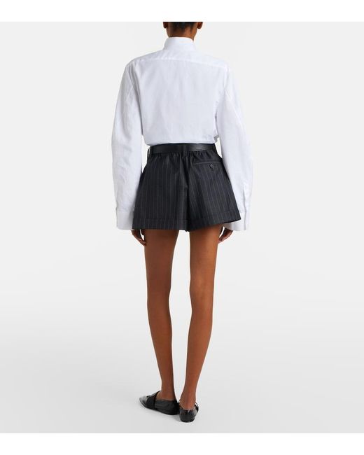 Givenchy Blue Pinstripe Wool Shorts