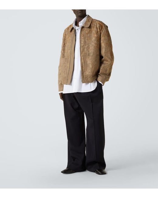 Chaqueta En Lame De Algodon Floral Dries Van Noten de hombre de color Brown