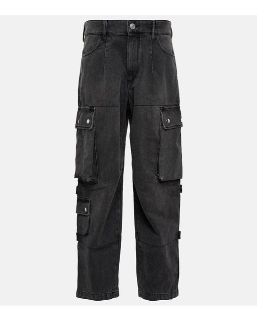 Isabel Marant Gray Elore Denim Cargo Pants