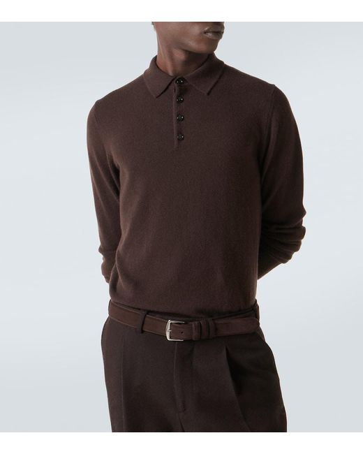 Allude Polopullover Aus Kaschmir in Brown für Herren