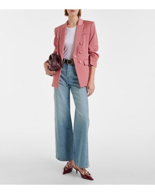 Veronica Beard Blue Taylor High-Rise Wide-Leg Jeans