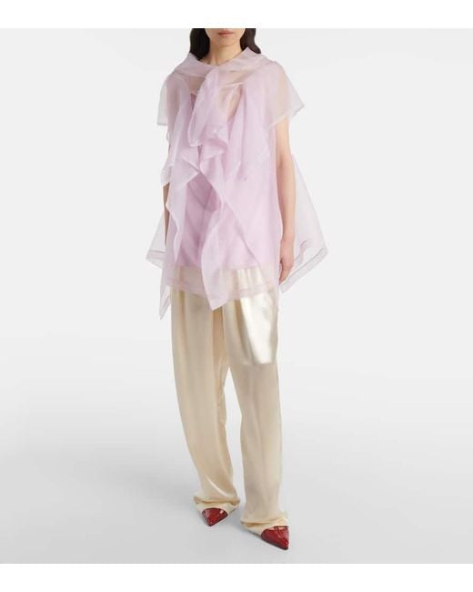 Khaite Pink Top Santana Aus Seidenorganza
