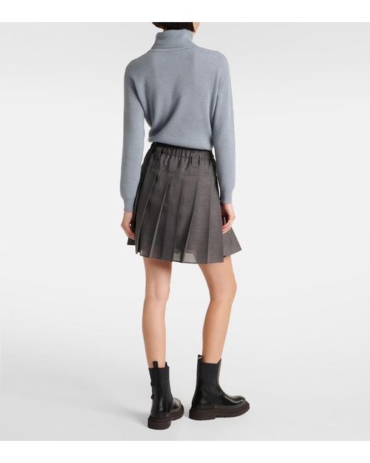 Brunello Cucinelli Gray Pleated Tennis Skirt