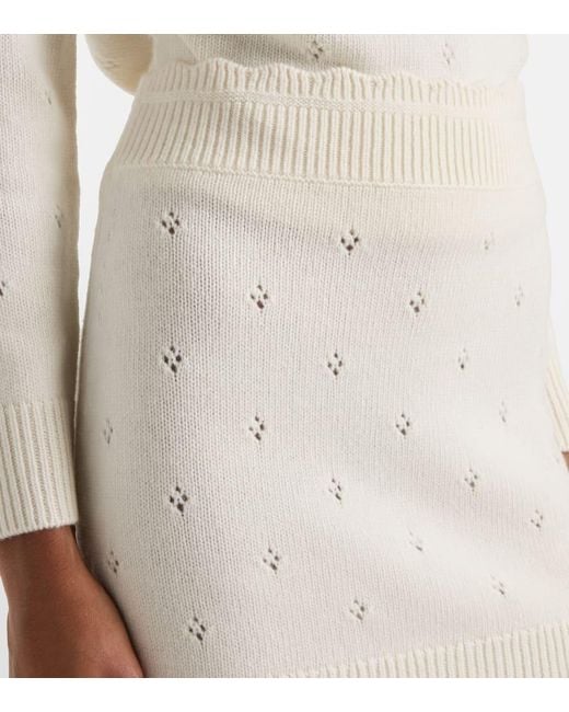 Chloé White Minirock Aus Wolle Und Kaschmir