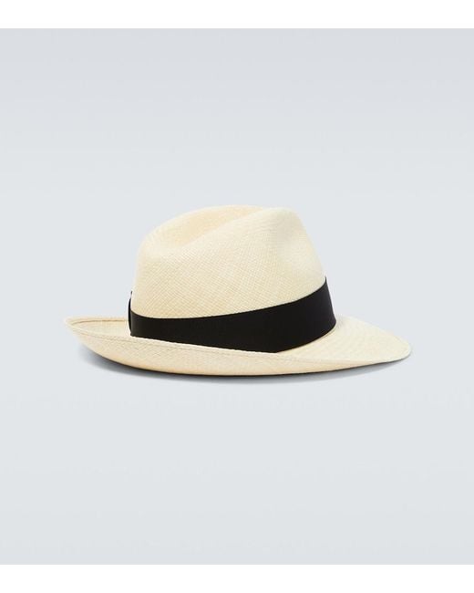 Borsalino White Amedeo Quito Straw Panama Hat for men
