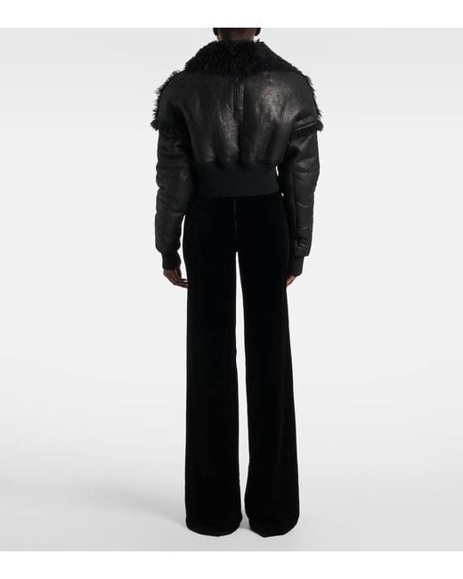 Veste Flight Raccourcie En Cuir Rick Owens en coloris Black