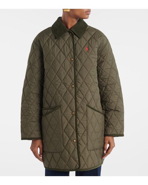 Polo Ralph Lauren Green Quilted Corduroy-Trimmed Jacket
