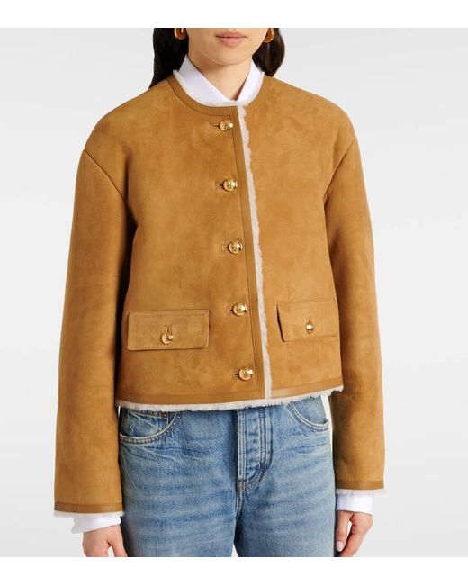 Nili Lotan Brown Zanie Shearling-Lined Suede Jacket