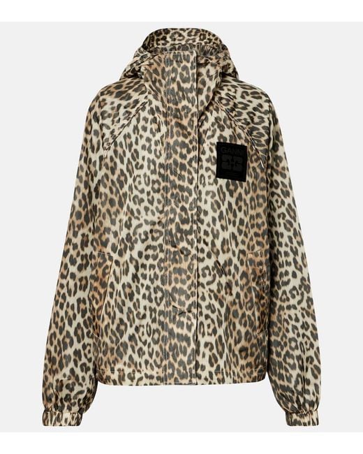 Ganni Yellow Leopard-Print Jacket
