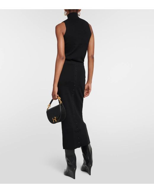 Dorothee Schumacher Black High-rise Wool-blend Midi Skirt