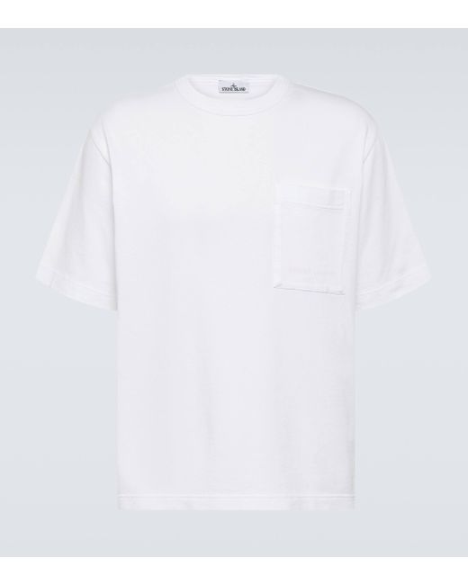 Stone Island White Cotton Jersey T-shirt for men