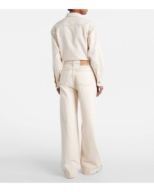 AMI Natural High-Rise Wide-Leg Jeans