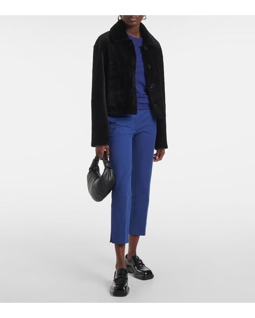 Pantalon Slim Bing Court En Coton Melange Joseph en coloris Blue