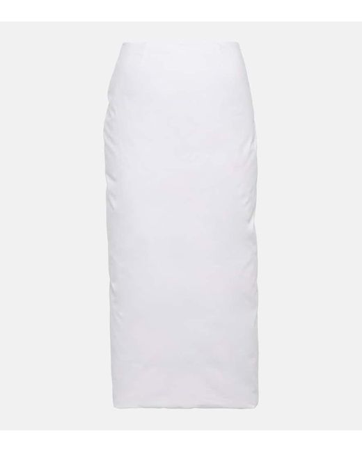 Prada White Padded Cotton Pencil Skirt