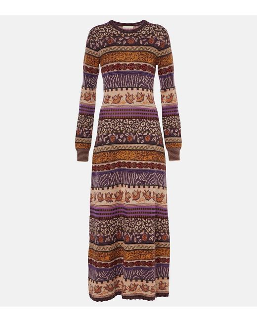 Ulla Johnson Red Maxikleid Paloma Aus Jacquard