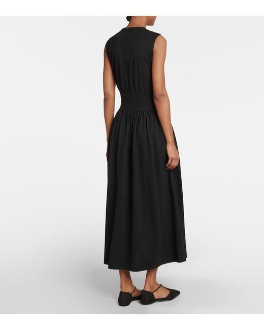 Totême  Black Sleeveless Cotton Midi Dress