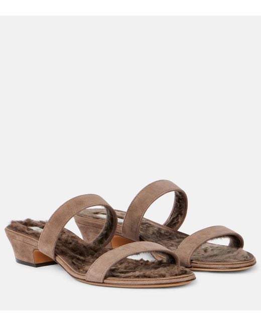 The Row Brown Awar Suede Sandals
