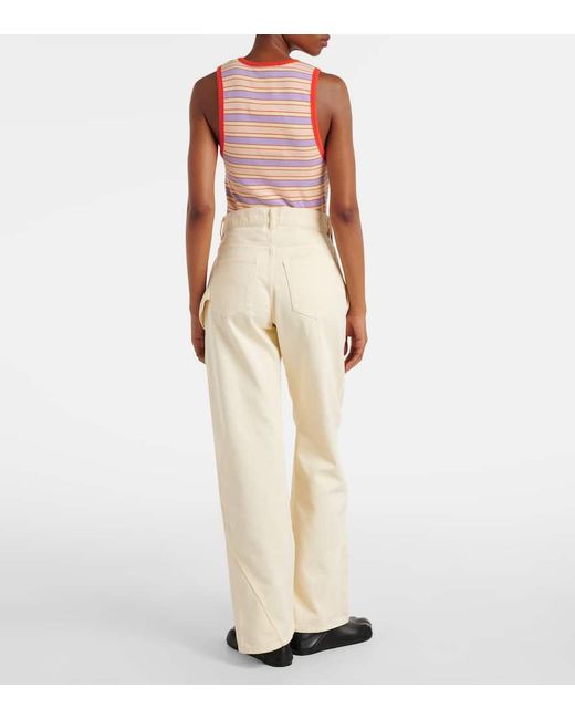 J.W. Anderson Natural Twisted Low-Rise Wide-Leg Jeans
