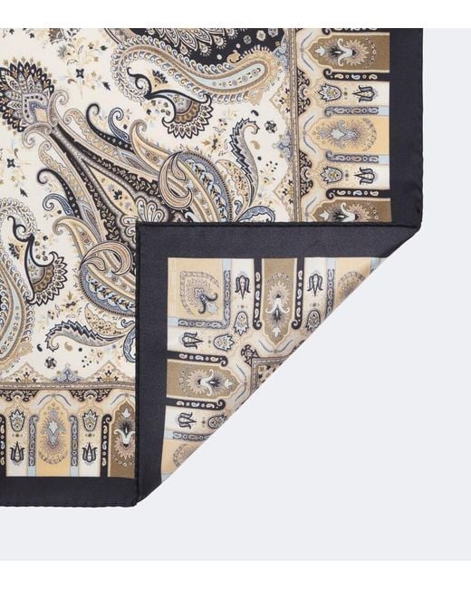 Etro Metallic Printed Silk Twill Scarf