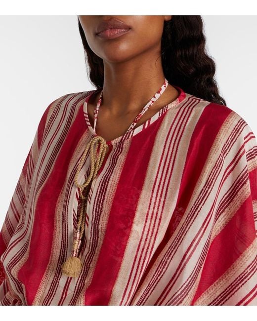 Isabel Marant Red Printed Cotton And Silk Kaftan