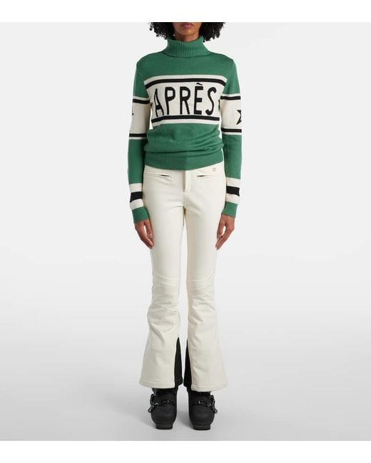Perfect Moment Green Schild Wool Turtleneck Sweater