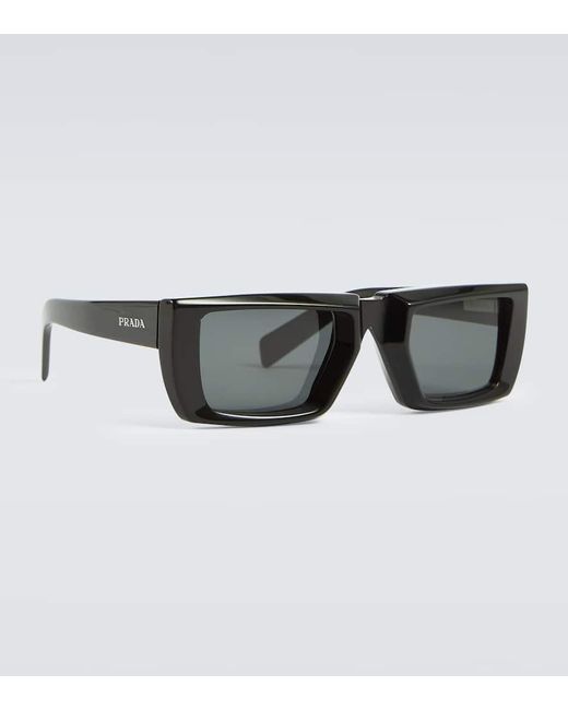 Prada Black Rectangular Sunglasses for men