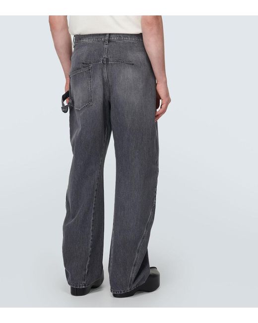 J.W. Anderson Wide-Leg Jeans Twisted Workwear in Gray für Herren