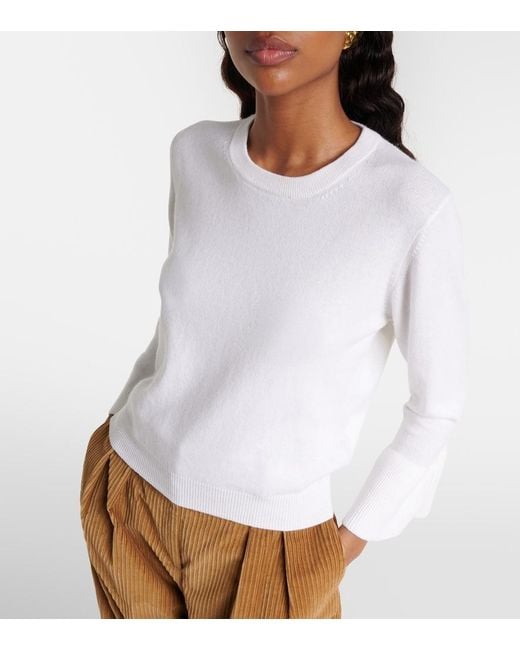 Jardin Des Orangers White Cotton And Cashmere Sweater
