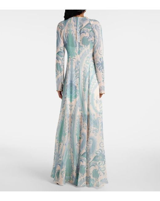 Zimmermann Blue Verziertes Maxikleid Illuminate