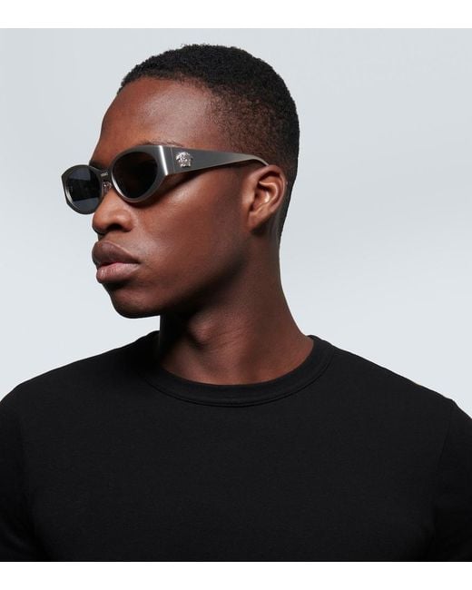 Versace Blue Medusa Oval Sunglasses for men