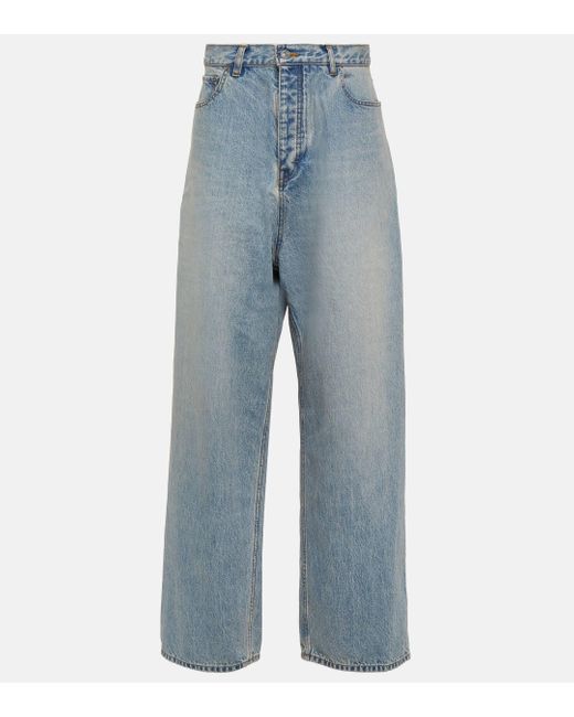 Balenciaga Blue Mid-rise Wide-leg Jeans