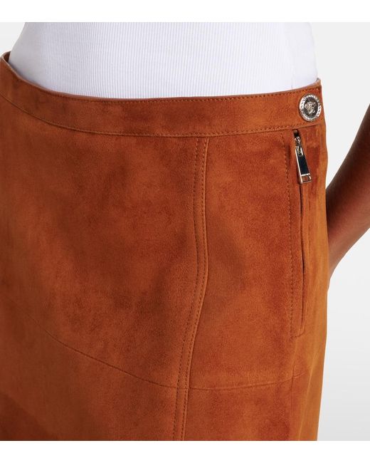 Versace Brown Suede Midi Skirt