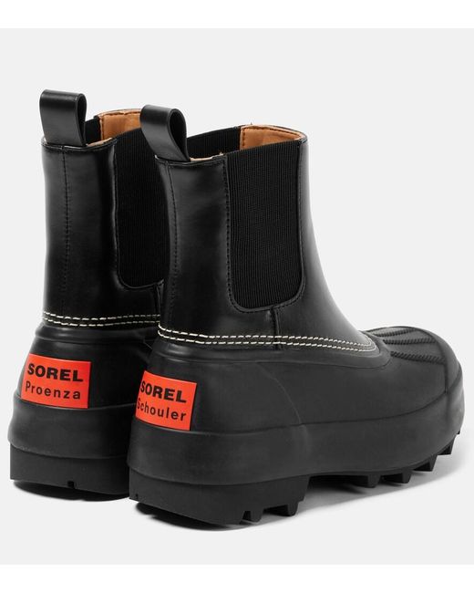 Proenza Schouler Black X Sorel Caribou Leather Chelsea Boots