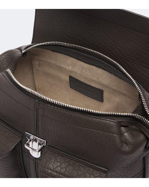 Lemaire Black Gear Mini Leather Shoulder Bag