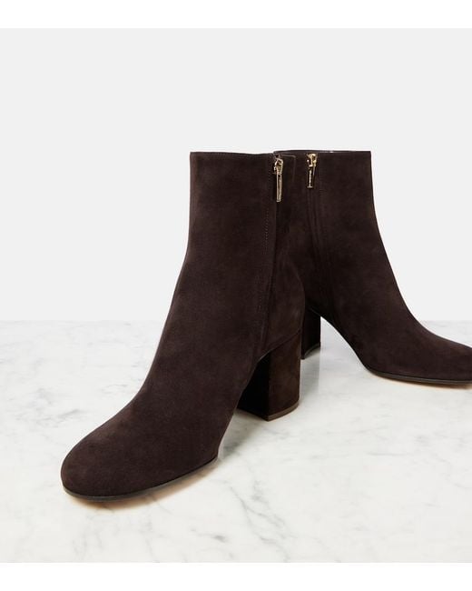 Gianvito Rossi Black Joelle 70 Suede Ankle Boots
