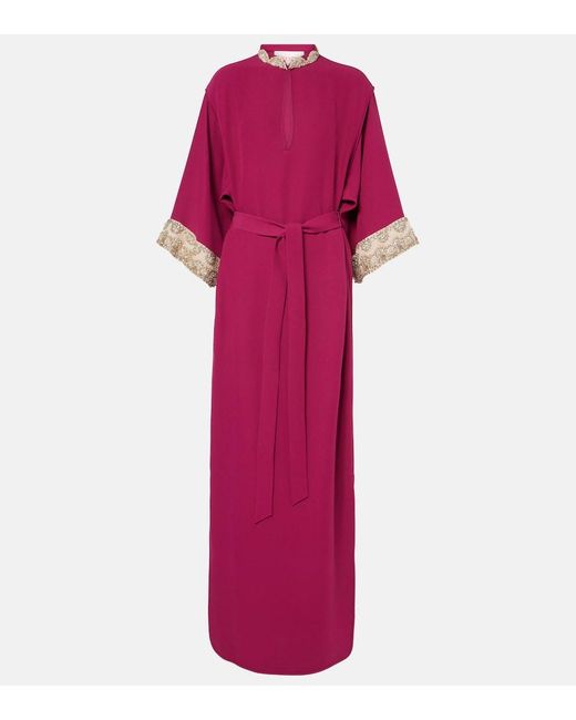Valentino Pink Cady Couture Embroidered Gown